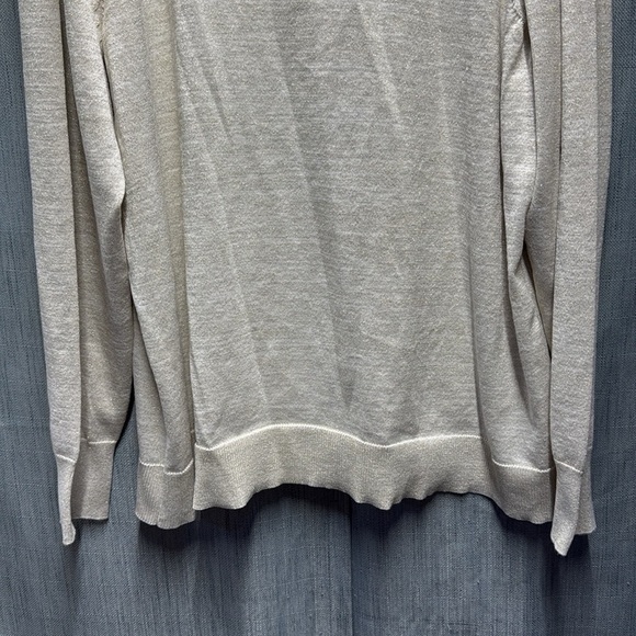 🇺🇸 Liz Claiborne gold stitch Cream Button-Shoulder Sweater size 2X - Picture 4 of 10